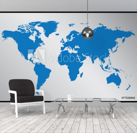 Image de World map illustration on gray background